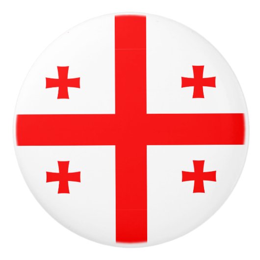 Keramische knop trekken met vlag van Georgië (Voorkant)