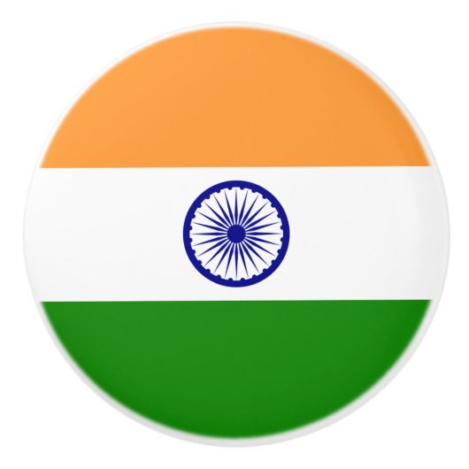 Keramische knop trekken met vlag van India (Voorkant)