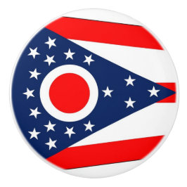 Keramische knop trekken met vlag van Ohio, USA