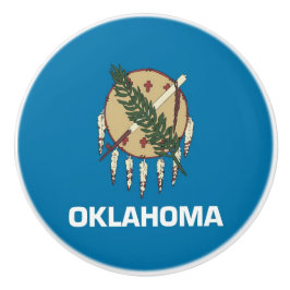 Keramische knop trekken met vlag van Oklahoma, USA