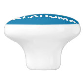 Keramische knop trekken met vlag van Oklahoma, USA (Zijkant)