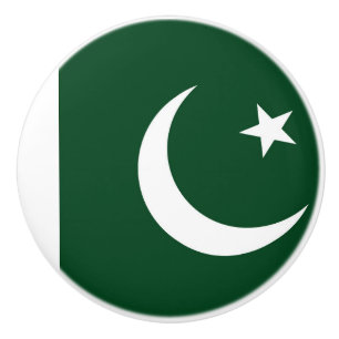 Keramische knop trekken met vlag van Pakistan