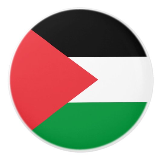 Keramische knop trekken met vlag van Palestina (Voorkant)