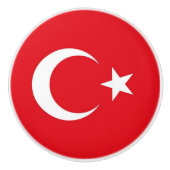 Keramische knop trekken met vlag van Turkije (Voorkant)