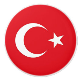 Keramische knop trekken met vlag van Turkije