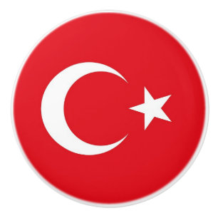 Keramische knop trekken met vlag van Turkije