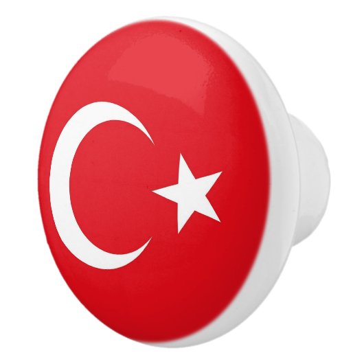 Keramische knop trekken met vlag van Turkije (Rechts)