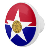 Keramische knop trekker met vlag van Dallas, VS (Rechts)