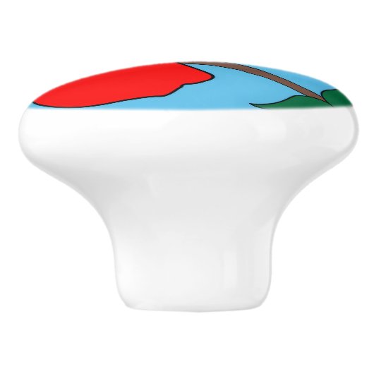 Keramische knop van appel (Zijkant)