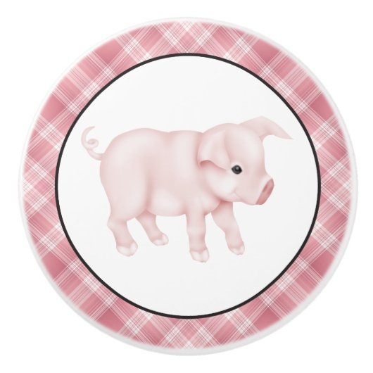 Keramische knop voor cartoon van het land Varkensh (Voorkant)