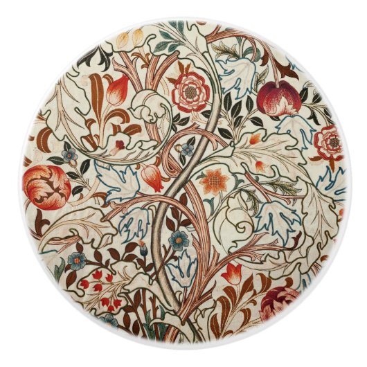 Keramische knop William Morris kunst (Voorkant)