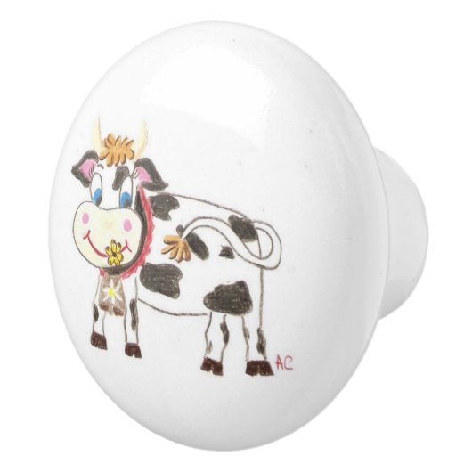 Keramische knop Zwitserse koe (Rechts)