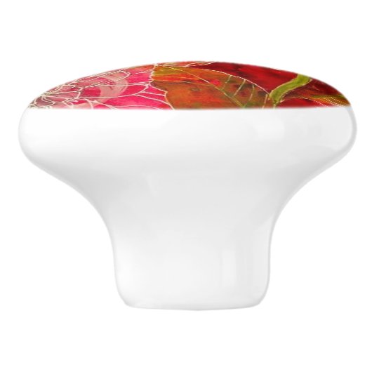 Keramische knoppen - Bloemen Zijderzijde (Zijkant)