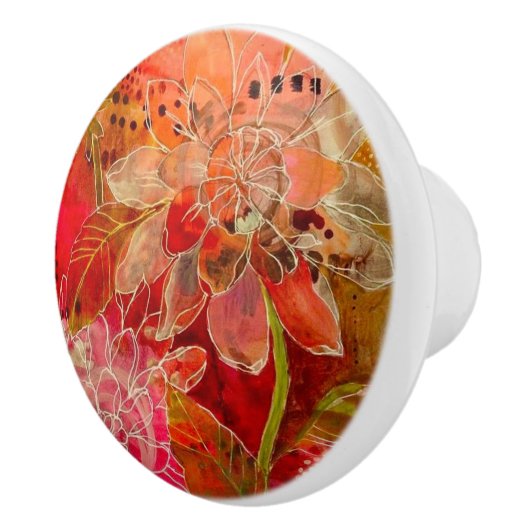 Keramische knoppen - Bloemen Zijderzijde (Rechts)