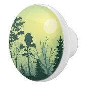 Keramische knoppen - Groen bos Silhouette (Rechts)