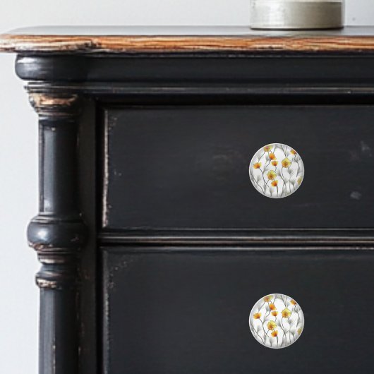 Keramische knoppen met delicate Oranje bloemen