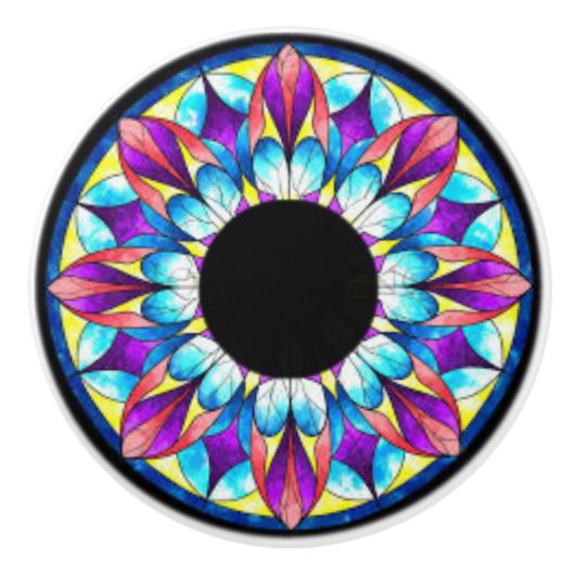 Keramische knoppen met een kleurrijk, uniek patroo (Voorkant)