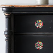 Keramische knoppen met felgekleurde bloemen