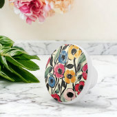 Keramische knoppen met felgekleurde bloemen