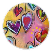 Keramische knoppen - Multikleurenhartafbeelding 3 (Voorkant)