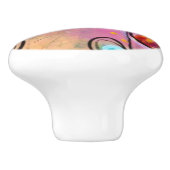 Keramische knoppen - ontwerp met hartjes in meerde (Zijkant)