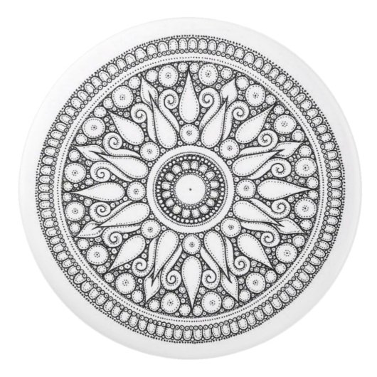 Keramische knoppen - Zwart-wit ontwerp (Voorkant)