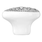 Keramische knoppen - Zwart-wit ontwerp (Zijkant)