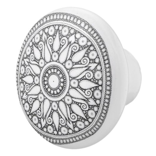 Keramische knoppen - Zwart-wit ontwerp (Rechts)