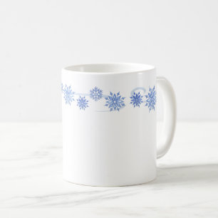 Keramische koffie-Mok-blauwe sneeuwvlokken Koffiemok