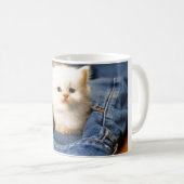 Keramische koffie Mok-Blue Jean Kitten Koffiemok (Voorkant rechts)