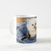 Keramische koffie Mok-Blue Jean Kitten Koffiemok (Voorkant links)