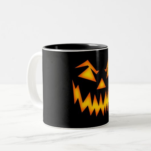 Keramische koffie Mok-Halloween Face Tweekleurige Koffiemok (Voorkant links)