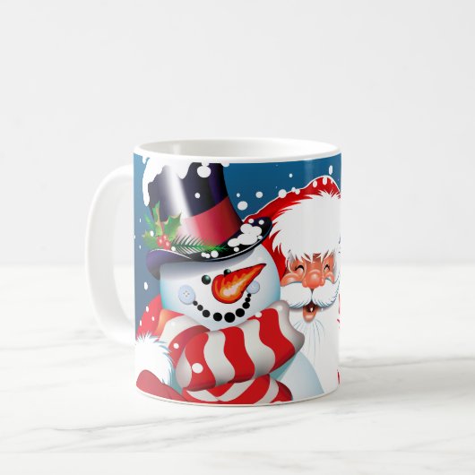 Keramische koffie Mok-kerstman & kast Koffiemok (Voorkant links)