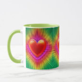 Keramische koffie mok psychedelische hart ontwerp. (Links)