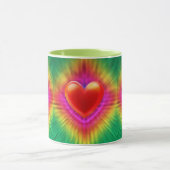 Keramische koffie mok psychedelische hart ontwerp. (Midden)