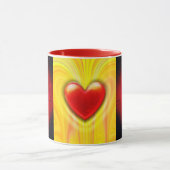 Keramische koffie mok.Rood zwart geel hart ontwerp Mok (Midden)