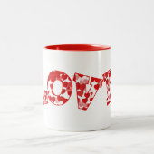 Keramische koffie Mok-Valentijn harten Tweekleurige Koffiemok (Center)