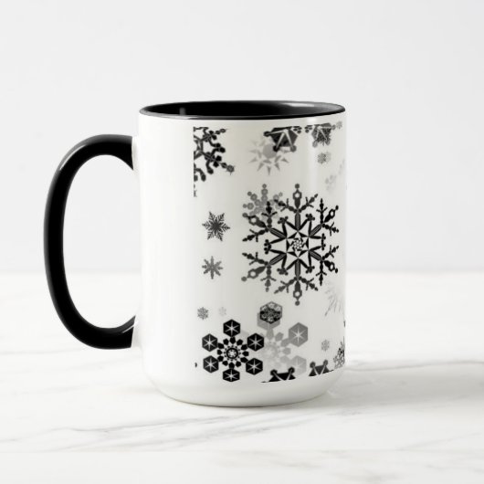 Keramische koffie-Mok-Zwarte sneeuwvlokken Mok (Links)