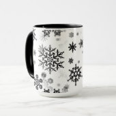 Keramische koffie-Mok-Zwarte sneeuwvlokken Mok (Voorkant links)