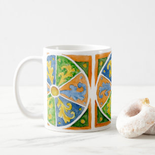 Keramische koffiemok met Siciliaans tegelontwerp