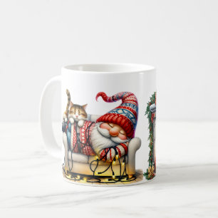 Keramische koffiemok slapende Sinterklaas kabouter