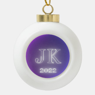 Keramische kogeldecoratie JK 2022 Roze Paarse Keramische Bal Ornament
