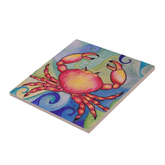 keramische krab tegeltje (Zijkant)