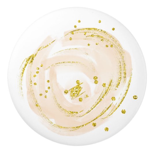 Keramische lade Trek gouden Rozen knop (Voorkant)