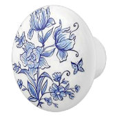 Keramische meeuw "Kobalt Blue Floral" Knop (Rechts)