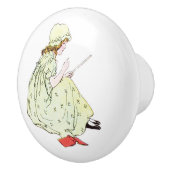 Keramische meeuw - Schoolmeisje 2 Knop (Rechts)