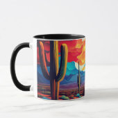 Keramische Mok Arizona Sunset in Abstracte stijl (Links)