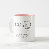 Keramische mok 'Boekingen, Bezig & Gezegend' (Voorkant links)