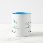 Keramische mok, grillige vogels met spreuk mok (Midden)
