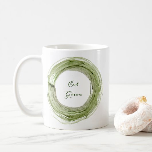 Keramische mok met Eat Green-design (Met donut)